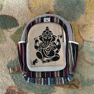 Natural hemp backpack